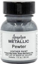 Angelus Leather Acrylic Paint - textielverf voor leren stoffen - acrylbasis - Metallic Donker Chrome - 29,5ml