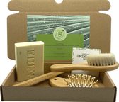 green-goose® Baby Bamboe Pakket | Baby Haarverzorging en Baby Sheabutter Zeep | Duurzaam | Baby Borstels | Baby Kam