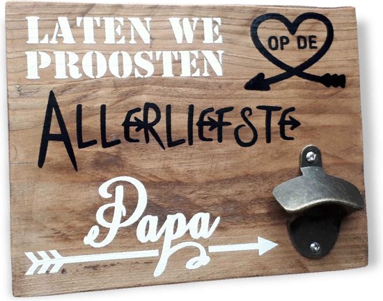 Ontoegankelijk barbecue Lieve Bieropener PIJLEN houten tekst bord barnwood steigerhout vaderdag of cadeau  idee PAPA | bol.com