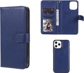 Apple iPhone 12 Pro Max hoesje - MobyDefend Luxe 2-in-1 Wallet Book Case Met Uitneembare Backcover - Blauw - GSM Hoesje - Telefoonhoesje Geschikt Voor: Apple iPhone 12 Pro Max