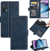 OnePlus Nord CE Hoesje - MobyDefend Luxe Wallet Book Case (Sluiting Zijkant) - Blauw - GSM Hoesje - Telefoonhoesje Geschikt Voor: OnePlus Nord CE