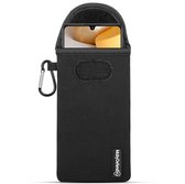 MobyDefend Hoesje - Geschikt voor Samsung Galaxy A42 - Neopreen Pouch Met Karabijnhaak - Insteek - Riemlus - Zwart