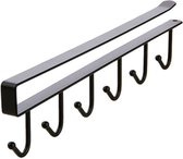 Kledingrek-Ophangrek-Rails-Garderobe Haak-Kast Plank- Ideaal als Bekerhouder-Mokkenrek