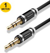 Stenberi Gold Plated Aux Kabel - Male to Male - 1 Meter - Universeel - Auto - Telefoon - Apple iPhone - Samsung - iPad - Stereo - Audio Jack 3,5mm - Jack naar Jack - Zwart - Sterk