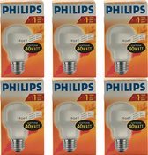 Philips - Standaardlamp - 40Watt - E27 Fitting - Gloeilamp - Softone Wit - Melkglas - Dimbaar - Grote Fitting - 40W - (6 STUKS)