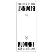 500 Sluitstickers-Sluitzegel voor dozen-Bedankt Stickers-"Bedankt Voor Je Bestelling" -14,3x5,5 cm