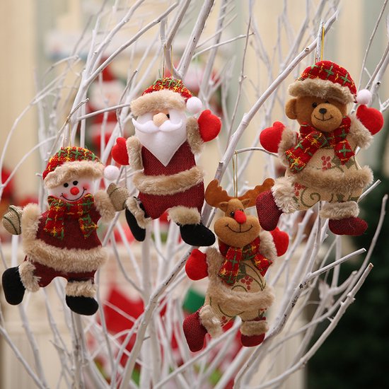 Kersthangers - 6 stuks - figuren - glas - 5 cm | Alle Kerstornamenten