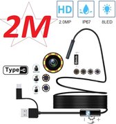 HD Camera 1200P 8mm 2M Semi-Rigide USB Endoscoop Type C Borescope Inspectie Camera voor Android Smartphone Windows
