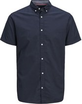 JACK & JONES Marineblauw overhemd met op maat gemaakte pasvorm