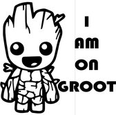 Baby On Board (wit) (20x15cm) Baby Groot