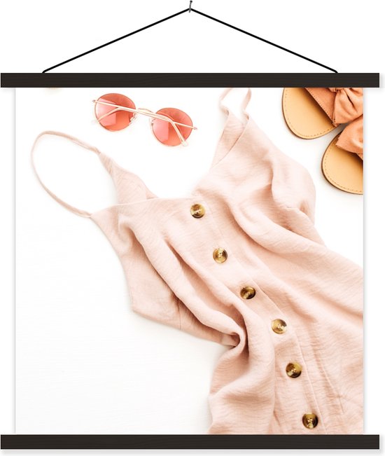 Porte-affiche avec affiche - Affiche scolaire - Slippers de soleil - Chaussons - Combinaison - 90x90 cm - Lattes noires