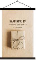 Posterhanger incl. Poster 120x180 cm - Schoolplaat - Kerst - Cadeau - Quote - Textielposter - Zwarte latten
