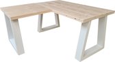 Wood4you Hoekbureau Vancouver Vurenhout 200/140Lx74Dx75H Wit