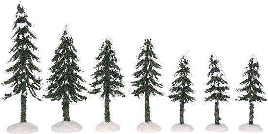 Luville - Snowy trees 7 pieces - Kersthuisjes & Kerstdorpen