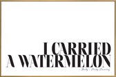 JUNIQE - Poster met kunststof lijst I Carried A Watermelon -40x60 /Wit