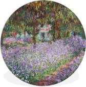 WallCircle - Wandcirkel ⌀ 90 - Irissen in Monets tuin - Claude Monet - Ronde schilderijen woonkamer - Wandbord rond - Muurdecoratie cirkel - Kamer decoratie binnen - Wanddecoratie muurcirkel - Woonaccessoires