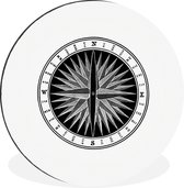 WallCircle - Wandcirkel - Muurcirkel - Kompas - Windroos - Retro - Aluminium - Dibond - ⌀ 30 cm - Binnen en Buiten