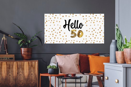 Stickers muraux - Film autocollant - Anniversaire - 50 ans - Décoration - 120x60 cm - Film adhésif - Stickers muraux Chambre d'enfant - Papier peint autocollant