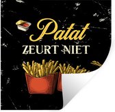 Stickers muraux - Frites - Vintage - Texte - 30x30 cm - Feuille adhésive - Cadeau pour femme - Cadeau pour homme
