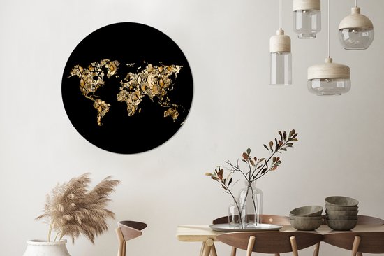 Papier peint Circle - Carte - Monde - Serpent - Design - 100x100 cm - Wall Circle XXL