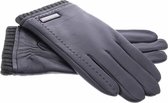 iMoshion Zwarte echt lederen touchscreen handschoenen met zilverkleurig detail - Maat M