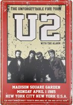 Wandbord Concert Bord - U2 The Unforgettable Fire Tour 1985
