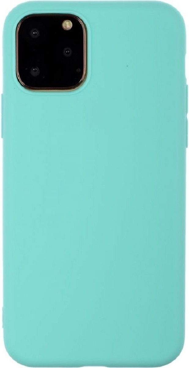 Siliconen backcover case - Geschikt voor iPhone 12 / 12 Pro - TPU hoesje Turquoise