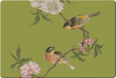 Bekking & Blitz - Placemat - Kunst - Aziatische kunst - Album of birds and flowers (groen) - Hu Feitao - Chester Beatty Museum Dublin