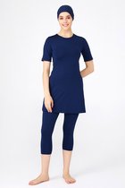 Burkini Adasea, muslim swimwear, dames , Neutral donkerblauw, maat 48