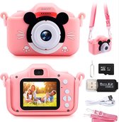 Maccy - Kindercamera - 32GB Micro SD Kaart - Selfie Camera - Magische Filters - Fototoestel - Video - Cadeau - Camera - Micro SD Kaart Lezer - Spelletjes - Veiligheidsriem -Digital