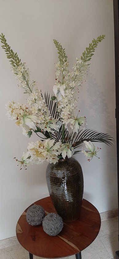 Bouquet de soie blanc grande fleur 50*9cm