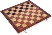 3 in 1 Schaakbord - Backgammon - Dammen - Schaakspel - Hout - 29x29 – Schaakspel – Opvouwbaar – Reisspellen