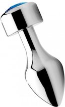Aluminum Buttplug Met Blauw Kristal  - Groot - Sextoys - Anaal Toys - Dildo - Buttpluggen