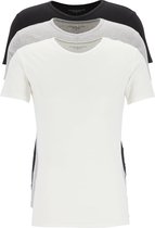 Tommy Hilfiger Cotton stretch T-shirts (3-pack) - heren T-shirt V-hals - zwart - grijs en wit -  Maat: S
