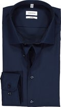 Seidensticker shaped fit overhemd - donkerblauw (contrast) - Strijkvrij - Boordmaat: 38