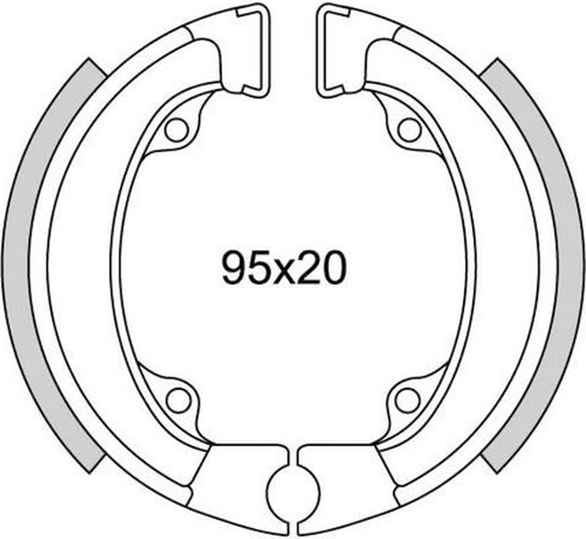 Remsegment Newfren GF1198 Sym Fiddle, Mio, Cello, Orbit Achter (95*20mm