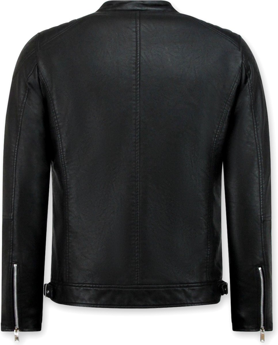 Nep leren jas heren - Motor Jack - Biker Jas Heren - 8091 - Zwart – foto 7
