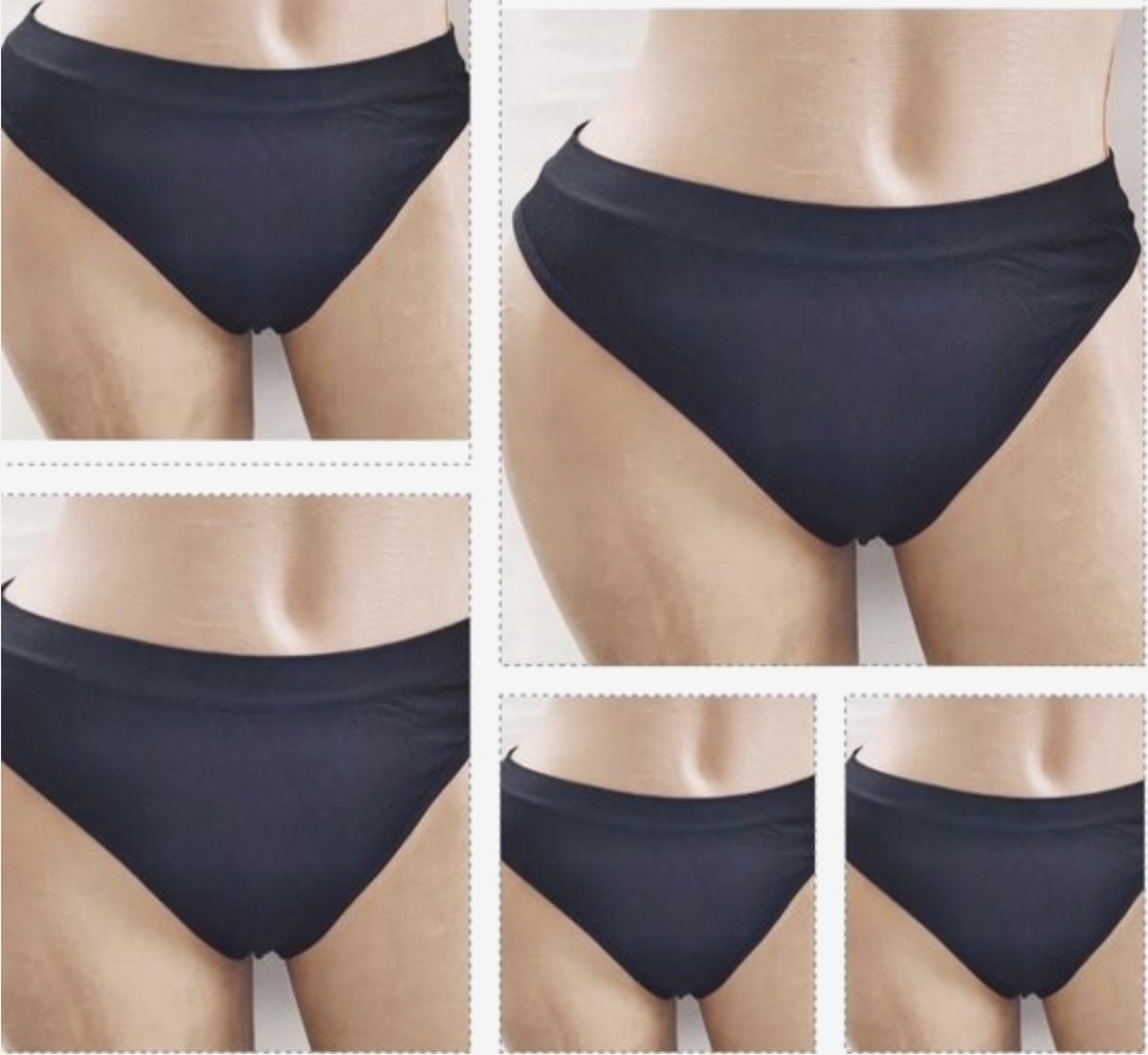 Dames string 5 pack microfiber onesize 36-40 zwart