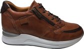 Manlisa rits veter studs lederen comfort lederen sneakers W132-2181 camel mt 40