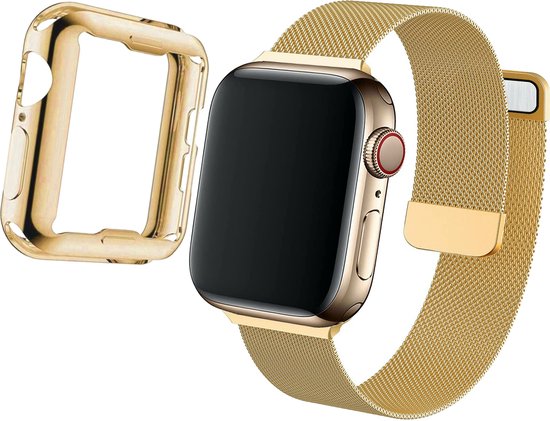 Hoesje + Bandje voor Apple Watch Bandje 40 mm - Goud Hoesje en voor Apple Watch... | bol.com