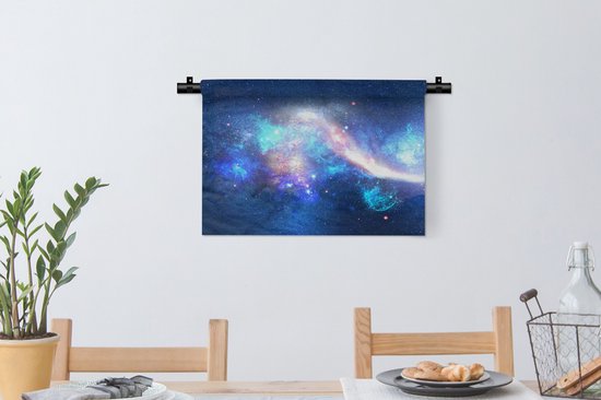 Tapisserie - Tissu mural - Univers - Blauw - Etoiles - 60x40 cm - Tapisserie