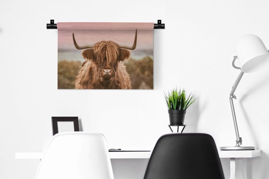 Tapisserie - Tissu mural - Vache - Highlander écossais - Animal - 60x40 cm - Tapisserie