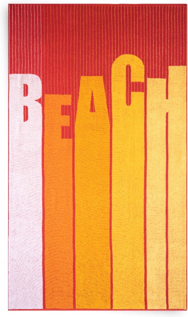 Zwoltex - Strandlaken - BEACH - 100% Egyptisch katoen - 100x160 cm - Ultrazacht - Rood/Oranje