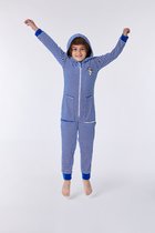 Woody onesie unisex - blauw-wit gestreept - ijsbeer - 212-1-ONE-V/912 - maat 152