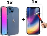 BixB iPhone 13 Pro hoesje - iPhone 13 Pro Shockproof case - hoesje iPhone 13 Pro - Siliconen hoesje - Transparant + screenprotector - tempered glass
