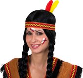 Indianen hoofdband - 2 veren - stretch - carnaval
