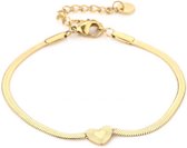 Michelle Bijoux Armband hart bewerkt slang ketting JE13563GD