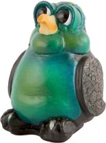 Crazy Clay Comix Cartoon - pinguin - vogel - beeld - mini Pipino - groen - uniek handgeschilderd - massief beeld