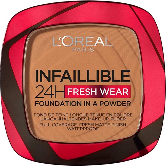 L'Oréal Paris - Infaillible 24H Fresh Wear Foundation In A Powder - 330 Hazelnut - Foundation en poeder in één - 8gr