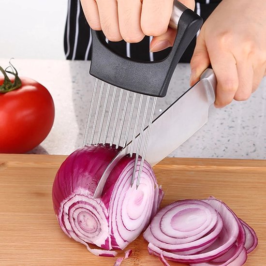 Foto: Afecto uiensnijder groentesnijder rvs snijhulp voor in de keuken snijd veilig uien tomaten warm vlees